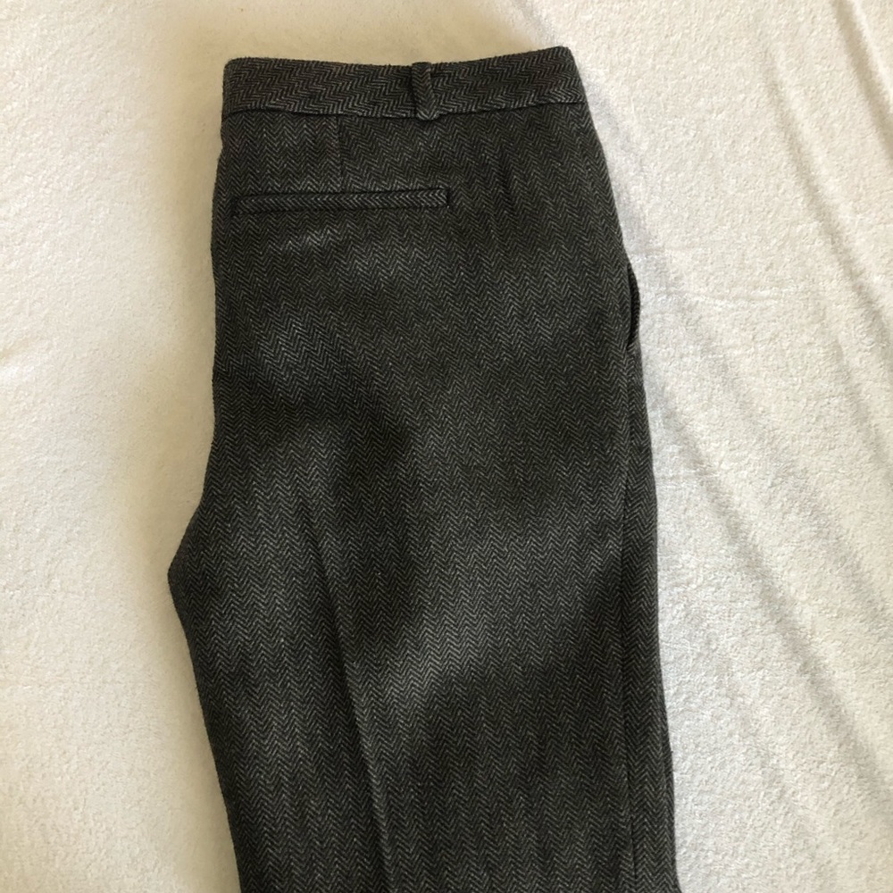 Classic Herringbone Wool-Blend Dress Pants - Dark Gray